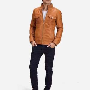 Chaqueta de Invierno para Hombre de Cuero Genuino de Alta Calidad a Precio de Mayoreo, Cuello Alto, Impermeable, Transpirable, Piel de Oveja - Product Image 5