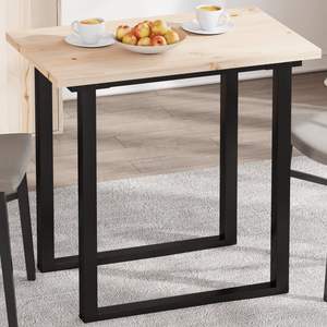 Mesa de Comedor de Madera de Pino Sólido Natural, Diseño Rústico Rectangular Mediano con Tablero - Product Image 1