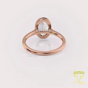 Bezel <b>Set</b> Oval Diamond Engagement <b>Ring</b> Gold Plated Wedding Jewelry - Product Image 4