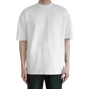 T-shirt Homme Vintage Oversize en Coton Premium Coupe Ample Uni Lourd Décontracté Streetwear avec Logo Avant Prix Raisonnable - Product Image 1