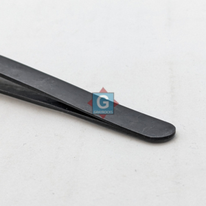 Pinzas de Precisión para Pestañas de Acero Inoxidable, Negras, Curvas, Punta Lisa, 10 mm - Product Image 4
