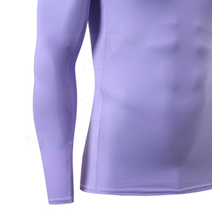 Fabrication sur mesure de rashguards pour hommes avec logo brodé, tissu spandex, couche de compression, fournisseur à bas prix. - Product Image 5