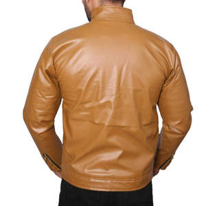 Veste en cuir pour homme à col montant, manches longues, logo personnalisé, design tendance, décontractée, imperméable et respirante en peau de mouton – Excellent rapport qualité-prix - Product Image 4