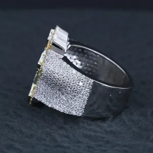 Iced Out Cross Moissanite Diamond Gold plated <b>Ring</b> Wide Band Pavé Jewelry <b>Statement</b> <b>Ring</b> for Men - Product Image 4