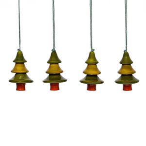 Bell Ornaments with Red <b>Checkered</b> Ribbon Festive Tree Hanging Decorations Snowflake Pattern Metal - Product Image 1