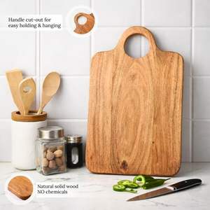 เขียงไม้มะม่วงพร้อมเขียงสำหรับหั่นอาหารทั่วไปในครัว พร้อมด้ามจับแบบเต็มมือ - Product Image 3