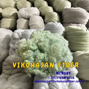 วิโคฮาซาน จีอาร์เอส เส้นใยโพลีเอสเตอร์รีไซเคิล 100% 15D HC-Green Fiber เส้นใยกลวงแบบเชื่อมต่อ ขนาด 32/38/51/64/76 มม. รีไซเคิลได้ ทนไฟ - Product Image 4