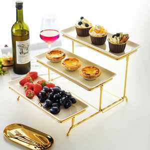 Wooden Rectangular Cake Stand Elegant Style Dessert Display Serving <b>Tray</b> Cupcake Holder Wedding Party <b>Kitchen</b> Table Decor - Product Image 6