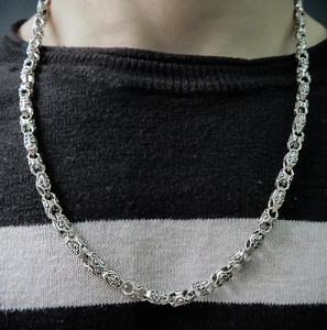Solid 925 Sterling <b>Silver</b> Plated Figaro Chain Necklace Zinc Alloy For Unisex Classic Daily Wear Jewelry - Product Image 1
