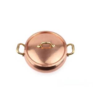 Casserole en cuivre martelé traditionnelle avec couvercle et poignées en laiton, casserole en cuivre durable pour la cuisine et la restauration - Product Image 4
