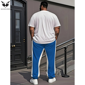 Conjunto casual de camiseta de manga corta con cuello redondo y pantalones estampados para hombre de talla grande, conjunto de verano para viaje. - Product Image 5
