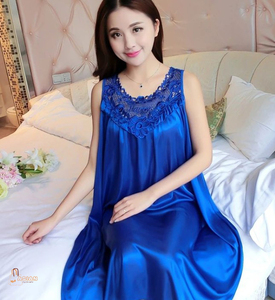 Women Sleeveless Nightgown Pink Ruffled Collar <b>Loose</b> Knee Length Sleepwear Summer Solid Color <b>Dress</b> - Product Image 4