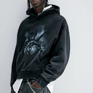 Sudadera con capucha y cremallera para hombre con logo personalizado, de algodón y forro polar, informal, deportiva, para invierno. - Product Image 1