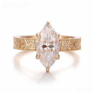 Anillo de Compromiso CARATOVA DIAMONDS, Personalizable, Plateado en Plata con Oro de 18K, Corte Brillante Redondo, Moissanita, Estilo Hiph Hop para Hombre - Product Image 3