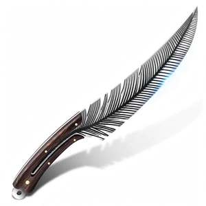 Cuchillo de Cocina Artesanal con Diseño de Plumas y Mango de Madera Dura - Product Image 5