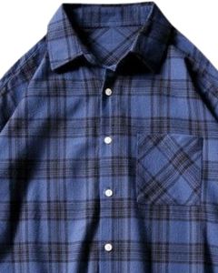 Camisa casual a cuadros azul para hombre, de algodón y poliéster, manga larga, con botones, para venta al por mayor, proveedor OEM, exportación, comercio global - Product Image 4