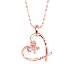 จี้รูปหัวใจประดับเพชรโมอิสซาไนต์ทรงกลมสำหรับผู้หญิง - Product Image 3