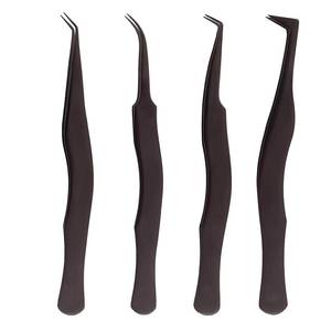 Juego de Pinzas para Pestañas Morje de Acero Inoxidable Quirúrgico de Precisión con Punta Suave, 4 Piezas - Product Image 1