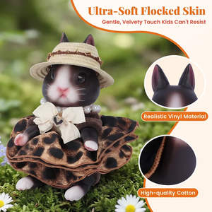 Muñeca Conejita Mini de Babeside, 8 Pulgadas, Linda Muñeca de Conejo, Juguete Interactivo de Vinilo Suave para Niños Mayores de 3 Años - Product Image 4