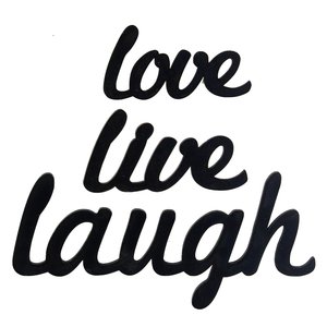 JaipurCrafts - Juego de 3 Placas Decorativas de MDF con Diseño Moderno para el Día de San Valentín, con la Frase 'Live Laugh', de 5x10 Pulgadas, Listas para Colgar - Product Image 5