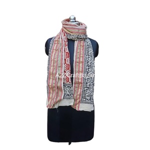 Pareo de Algodón con Estampado Digital Floral y de Cuadros para Mujer, Estilo Casual de Verano, Bufanda con Rayas y Hojas, Color Sólido, Transpirable - Product Image 2