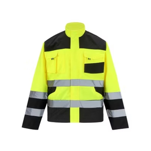 Custom Logo Hi Vis Reflective Safety Clothing Low MOQ Heavy Duty Multiple Pocket Fluorescent Yellow <b>Worker</b> Field <b>Jacket</b> Uniform - Product Image 6