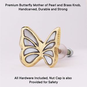 Tiradores de Cajón con Diseño de Mariposa Dorada, Manijas Decorativas Bordadas de Latón para Gabinetes de Cocina y Cómodas - Product Image 3