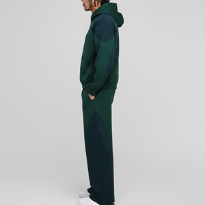 Custom Made Pullover Hoodie And Straight Leg Sweatpants Set Premium Two Tone Panel <b>Tracksuit</b> Heavyweight Streetwear - Product Image 3