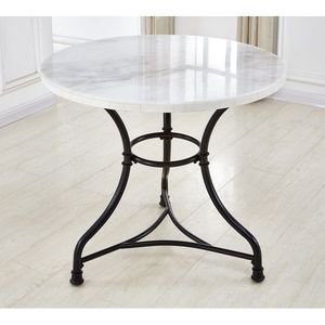 Tavolo da pranzo rotondo in marmo bianco Claire - Product Image 3