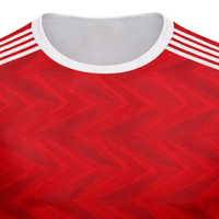 Maillot de football rouge et blanc Woolwich Rica respirant, anti-humidité, pour entraînement sportif, uniforme d'équipe homme/femme, imprimé, manches courtes