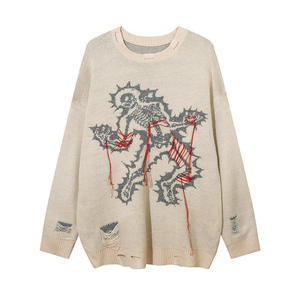 Suéter de punto unisex con diseño de calavera divertida, manga larga, 100% acrílico, de marca de moda, con logo frontal, novedad otoño 2026 para hombre y mujer - Product Image 3