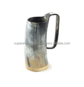 Taza con cuerno para beber cerveza, decoración interior, Material único, diseño de acabado totalmente negro - Product Image 6