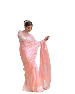 Nuevo Diseño, Tela Importada, Hermoso Sari Unicornio Cromado en Tonos de Arcoíris - Product Image 1