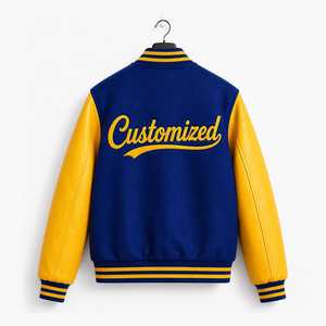 Veste en cuir d'hiver pour homme Furat Leathers, jaune, personnalisée, style varsity, logos personnalisés, style streetwear, coupe-vent - Product Image 4