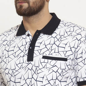 Prix d'usine en gros – T-shirts polo 100 % coton pour hommes, haute qualité, impression personnalisée, tissu tricoté doux et respirant - Product Image 6