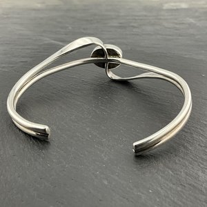 Vintage Moonstone Sterling Silver Fancy Torc <b>Bangle</b> Handmade Natural Gemstone Jewelry Elegant Gift Women Luxury <b>Gold</b> Plated IGI - Product Image 5