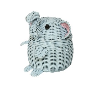 Cesta de Mimbre Tejida a Mano de Color Azul Claro con Tapa, Ecológica, para Guardar Juguetes en la Habitación de los Niños, Cesta Decorativa para Ropa de Bebé - Product Image 5