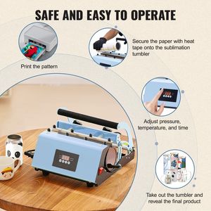 Pressa a Caldo per Tazze da 30oz 110V, Riscaldamento Rapido e Uniforme, con Guanti per Carta e Nastro per Sublimazione, per Stampa su Magliette - Product Image 3