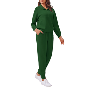 Conjunto Deportivo de Dos Piezas al por Mayor para Mujer: Top de Cuello Alto y Pantalones de Chándal Cómodos para Correr, Fitness y Uso Diario Informal - Product Image 4