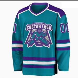 Maillot et chaussettes de hockey sur glace sublimés sur mesure 2025 – Uniforme bleu en sergé avec rayures et logo d'équipe pour adultes - Product Image 3