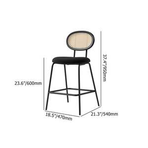 Moderni sgabelli da banco in velluto Set di 2 sgabelli da Bar neri con rivestimento confortevole - Product Image 5