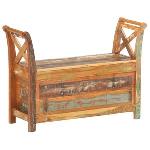 Banc d'entrée en bois récupéré massif 40.6 "x 13" x 28.3 "Rangement et organisation de la maison - Product Image 1