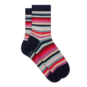Chaussettes de sport rayées personnalisées de haute qualité pour hommes, respirantes, tricotées, écologiques, séchage rapide, noires et bleues, hauteur mi-mollet - Product Image 5