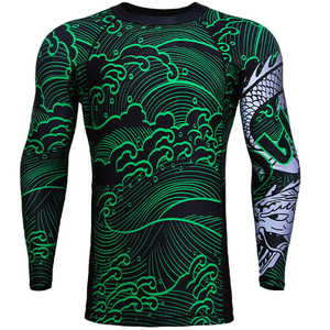 Custom Short Sleeve Surf Logo MMA BJJ <b>Compression</b> <b>Shirt</b> Sublimated Jiu Jitsu Rash Guard UPF50 Breathable Wholesale - Product Image 1