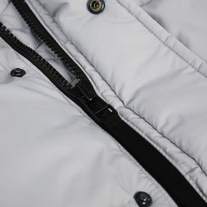 Women's Quilted Puffer <b>Jacket</b> With Hood Full Sleeve Winter Thick Polyester Wadding Solid Color Zipper Closure - Product Image 6