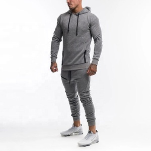 Outdoor <b>Jogging</b> Tracksuits Set Custom Men 65% Cotton 35% Polyester Hooded Jogger Sweatsuit Men's Gym Wear Tracksuit Sets for Men - Product Image 1