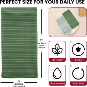 Eco Friendly Premium Woven Cotton Kitchen Dish Towel <b>Machine</b> Washable Quick Dry Lint Free Solid Color - Product Image 4