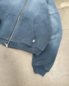 Nesta Sports Designer Custom Hoodie Heavyweight Thick Cotton Vintage Acid Wash Oversized Distressed Sun-Faded Zip-Up Hoodie - Product Image 2