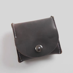 Vintage Genuine Leather Coin Holder <b>Mini</b> Change <b>Pouch</b> Snap Closure Card Holder for Travel Daily Use leather coin purse Genuine - Product Image 1