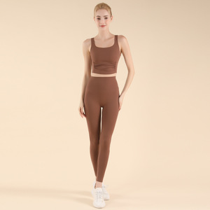 Wholesale Eco-friendly 2-piece Girls' Workout Gym Fitness Cross Waist Butt Lift <b>Yoga</b> Sportswear Solid Pattern Adults <b>Yoga</b> <b>Sets</b> - Product Image 3